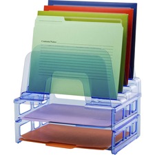 Sorter, 13-2/5"Wx9"Dx14-1/4"H, Transparent Blue