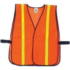 Safety Vest, Non-Certified, Hi-Vis, Hi-Gloss, Hook/Loop, Orange
