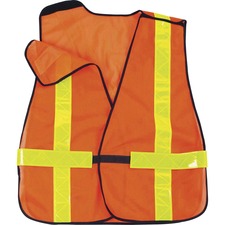 Safety Vest, Non-Certified, X-Back, Hi-Vis, Hook/Loop, Mesh, OE