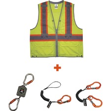 Tool Tethering Kit, SafetyVest, TypeR, Class2, Zipper, 2X/3X, LM