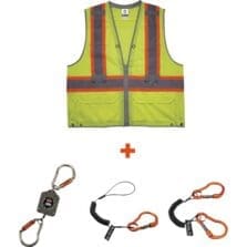 Tool Tethering Kit, SafetyVest, TypeR, Class2, Zipper, 4X/5X, LM