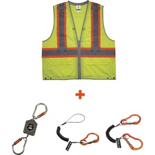 Tool Tethering Kit, SafetyVest, TypeR, Class2, Zipper, 4X/5X, LM