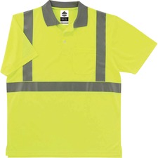 Shirt, Polo, Hi-Vis, SplitHem, MoistureWick, TypeR, Class2, XL, LM