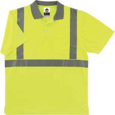 Shirt, Polo, Hi-Vis, SplitHem, MoistureWick, TypeR, Class2, 4X, LM