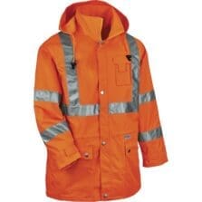 Rain Jacket, Hi-Vis, Waterproof, TypeR, Class3, Polyester, M, OE