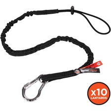 Tool Lanyard, w/Carabiner, 35"-45"L, 10/CT, BK