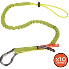 Tool Lanyard, w/Carabiner, Reflective, 35"-45"L, 10/CT, LM