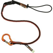 ToolLanyard, Buckle/Carabiner, Nylon, 5lbCap, 38"-48", 6/CT, OE/GY