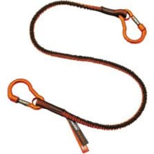 Tool Lanyards, Dual Carabiners, 10lb Cap, 38"-48", 6/CT, OE/GY