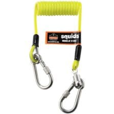 Tool Lanyard, Coiled Cable, Carabiners, Swivel, 2lbCap, 6/CT, LM