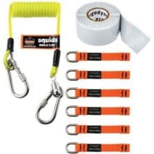 Tool Tethering Kit, w/CoilLanyard/ToolTails/Tape, Multi