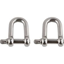Tool Shackles,Tethering, 15lb Cap, Medium, 2/PK, STST