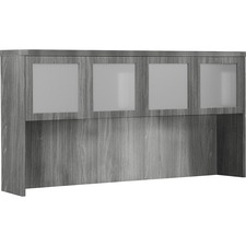 Hutch, w/Glass Doors, 72"x15"x39.125", Gray Steel