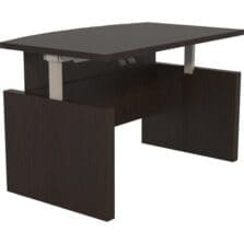 Desk, Height-Adj, w/Mod Panel, 72"x42"x29.5-49.25", Mocha