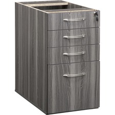 Pedestal, f/Desk, No Top, P/B/B/F, 15.25"x26.5"x27.5", Gray Steel