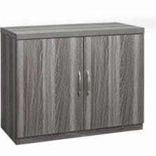 Storage Cabinet, w/2 Wood Doors, 36"x18"x29.5", Gray Steel