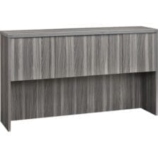 Hutch, w/Wood Doors, 72"x15"x39.125", Gray Steel
