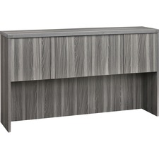 Hutch, w/Wood Doors, 72"x15"x39.125", Gray Steel