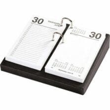 Calendar Holder, Silver Accents, Leather, 8"Wx7"Lx1-3/4"H, BK
