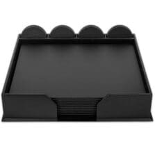Conference Room Set, Rnd Coasters, 23 Pc, 18-1/4"x16-1/2"x4", BK