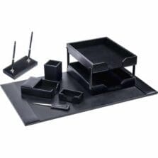 Desk Set, 9 Pc, 30"x18"x4", BK