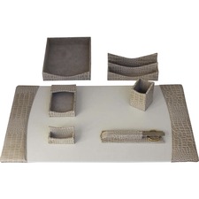 Desk Set, 7 Pc, Crocodile, Breeze, 34-3/4"x20-3/4"x5-2/5", BG