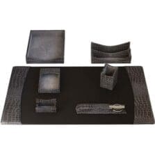 Desk Set, 7 Pc, Crocodile, Castlerock, 34-3/4"x20-3/4"x5-2/5", GY