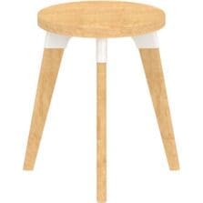 End Table, Wood/Steel, 14"Diax17-1/2", Natural/Designer White