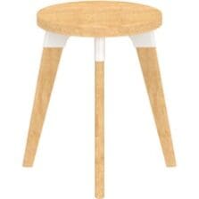 End Table, Wood/Steel, 14"Diax17-1/2", Natural/Designer White