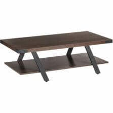Coffee Table, Rectangular, 48 x 23.75 x 16, Southern Tobacco Top, Black Base