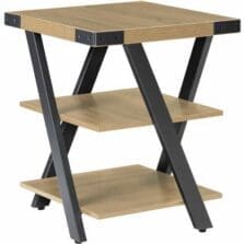 End Table, Square, 20 x 20 x 25, Sand Dune Top, Black Base