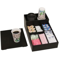 Coffee Condiment Organizer, 9-3/5"x16-1/4"x6-1/10", BK