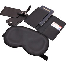 Travel Accessory Set, 4 Pc, 8-3/4"x4-9/10"x3/4", BK