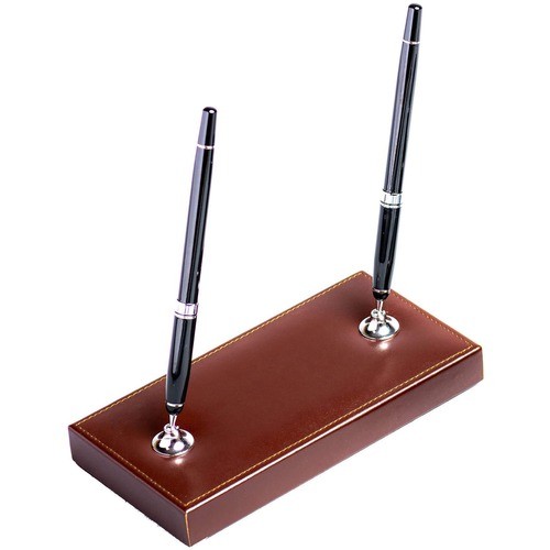 Pen Stand, Double, 4"x8-1/10"x1-1/2", BN