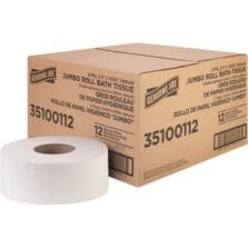 Bath Tissue Roll, Jumbo, 2-Ply, 3.3"x1000', 8.88"Dia, 12/CT, WE