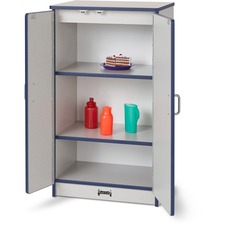 Play Kitchen Refrigerator, Navy Edge, 20"Wx15"Dx27"H, Gray