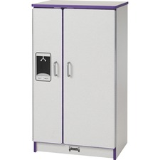 Play Kitchen Refrigerator, Purple Edge, 20"Wx15"Dx27"H, Gray