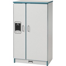 Play Kitchen Refrigerator, Teal Edge, 20"Wx15"Dx27"H, Gray
