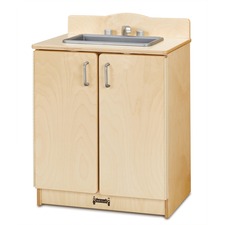 Play Kitchen Sink, 20"Wx15"Dx27"H, Woodgrain