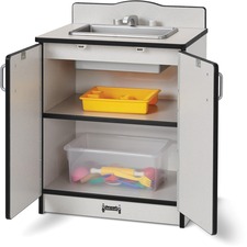 Play Kitchen Sink, Black Edge, 20"Wx15"Dx27"H, Gray