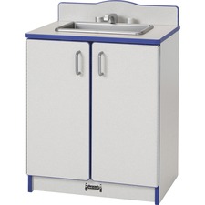 Play Kitchen Sink, Blue Edge, 20"Wx15"Dx27"H, Gray