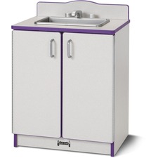 Play Kitchen Sink, Purple Edge, 20"Wx15"Dx27"H, Gray