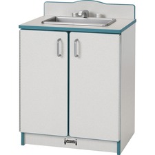 Play Kitchen Sink, Teal Edge, 20"Wx15"Dx27"H, Gray