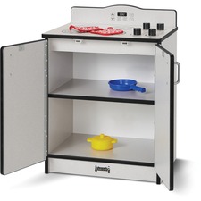 Play Kitchen Stove, Black Edge, 20"Wx15"Dx27"H, Gray