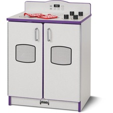 Play Kitchen Stove, Purple Edge, 20"Wx15"Dx27"H, Gray