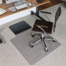 Mat, Sit/Stand, f/Low-Pile, w/20"x18" Lip, 36"x53", Clear