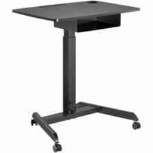 Desk, Mobile, Sit to Stand, 31-1/2"Wx22"Lx49"H, Black