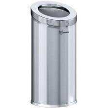 Trash Can, 15 Gallon, 14-9/10"Wx14-9/10"Lx31-1/2"H, Silver