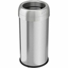 Trash Can, 16 Gal, Round, 14-1/4"Wx14-1/4"Lx28-1/4"H, Silver