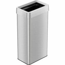 Trash Can, 21 Gal, 10-1/4"Wx16"Lx33"H, Silver